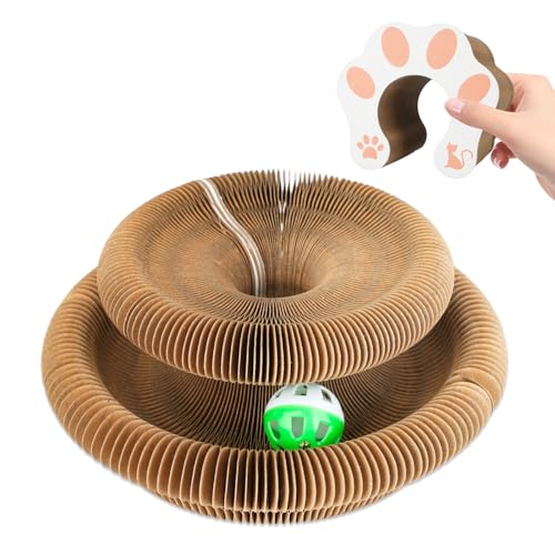 Qpets Cat Toy Folding Cat Scratching Board Toy Corrugated Hard Paper Transformable Cat Scratching Board with Magnetic Ends Space Saving Cat Scratching Toy Qpets Cat Toy Folding Cat Scratching Board Toy Corrugated Hard Paper Transformable Cat Scratching Board with Magnetic Ends Space Saving Cat Scratching Toy